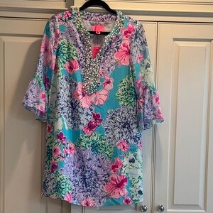 Lilly Pulitzer Floral Dress in Blue and Pink
